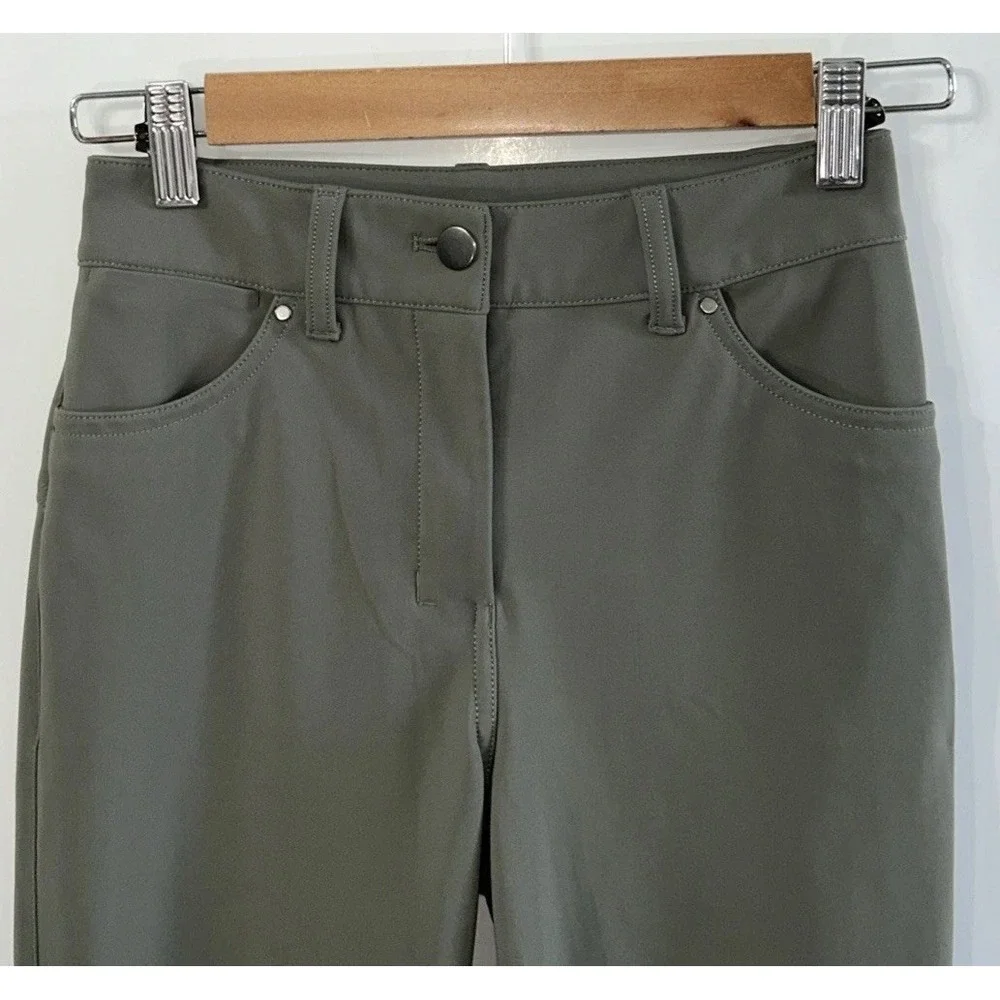 Women's Lululemon City Sleek 5 Pocket 7/8 Pant LW5EJ8S Sz 24 Olive